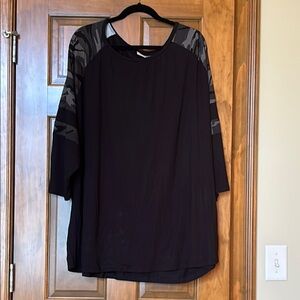 Black Camouflage Sleeve Women's Top